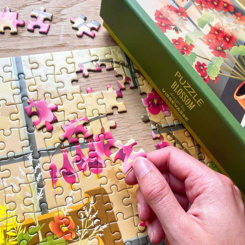 vissevasse puslespil blossom blomster puzzle hygge 500brikker