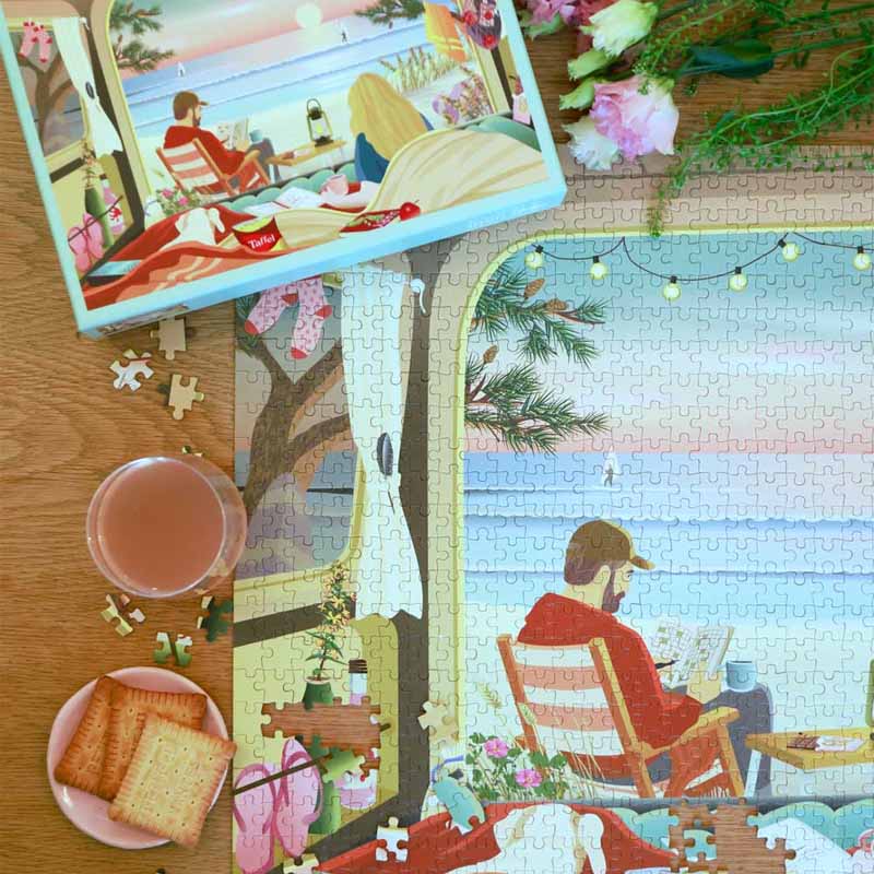 vissevasse camperbytheocean puslespil 1000brikker sommermotiv hygge puzzle