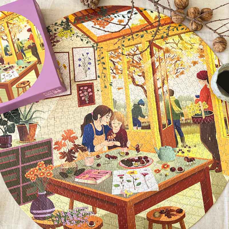 vissevasse puslespil chestnut season spil efterår 1000brikker puzzle hygge