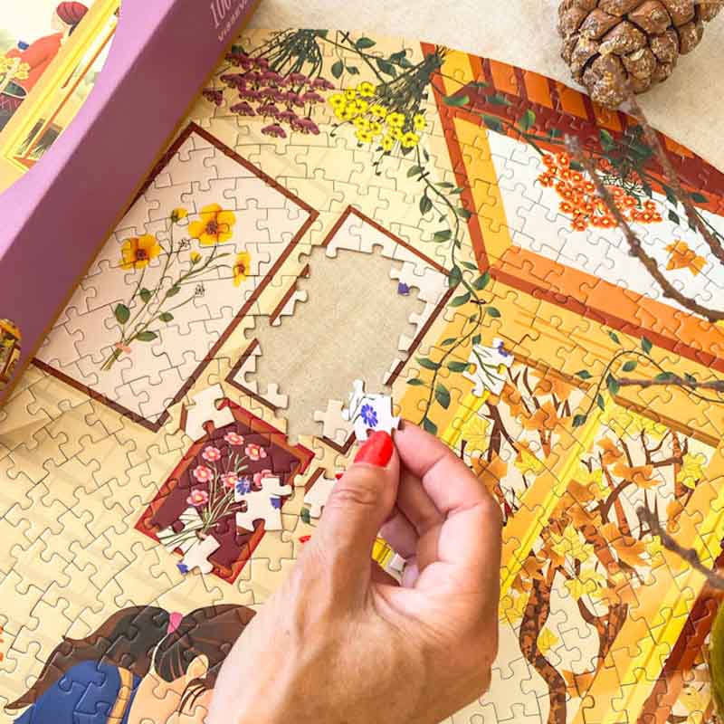 vissevasse puslespil chestnut season spil efterår 1000brikker puzzle hygge