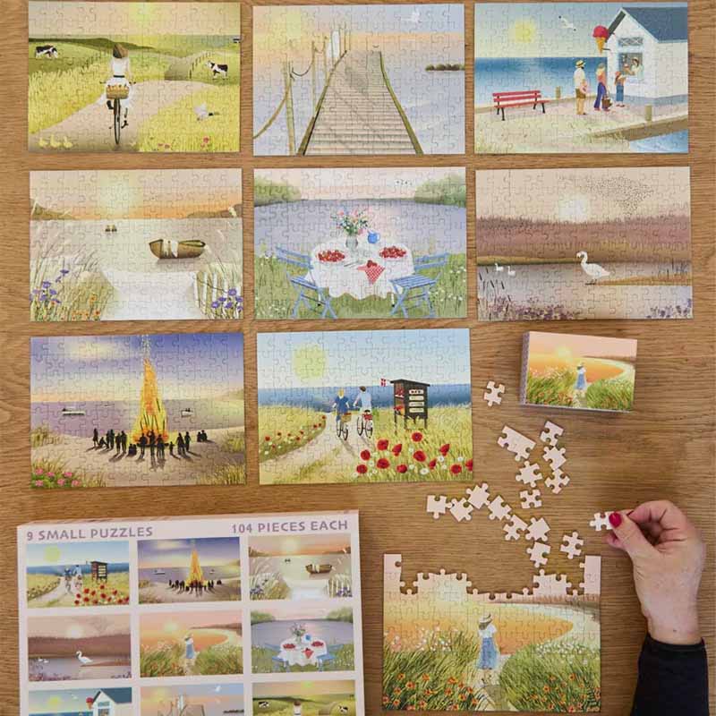 visssevasse puslespil puslespilsboks summer moments 9 puslespil 104brikker sommer motiver