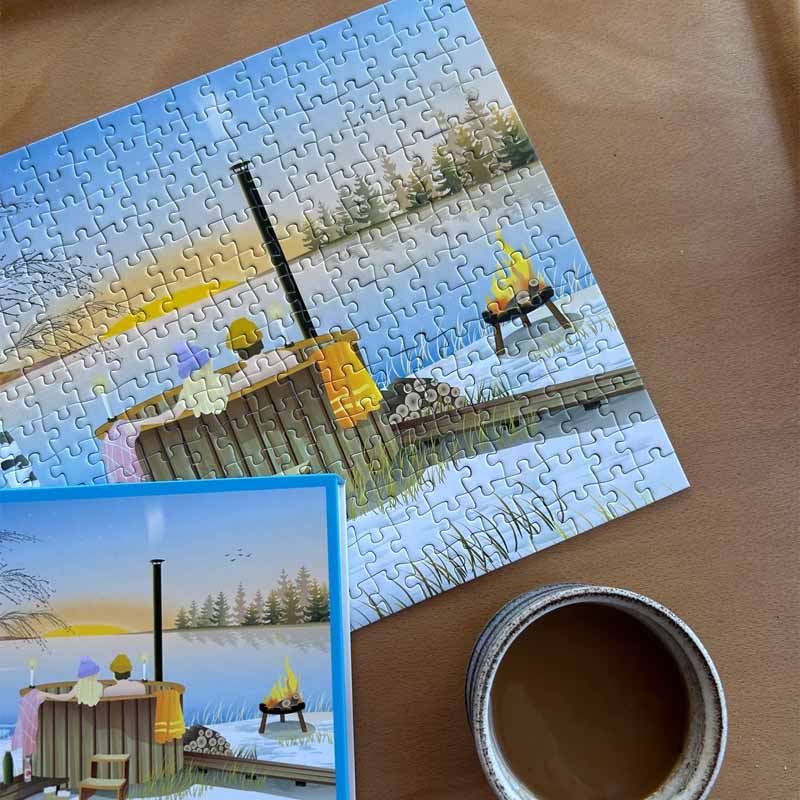 vissevasse winter vinter puslespil 300brikker spil hygge årstider puzzle