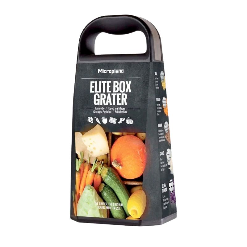 microplane elite box grater rivejern firkantet opsamler