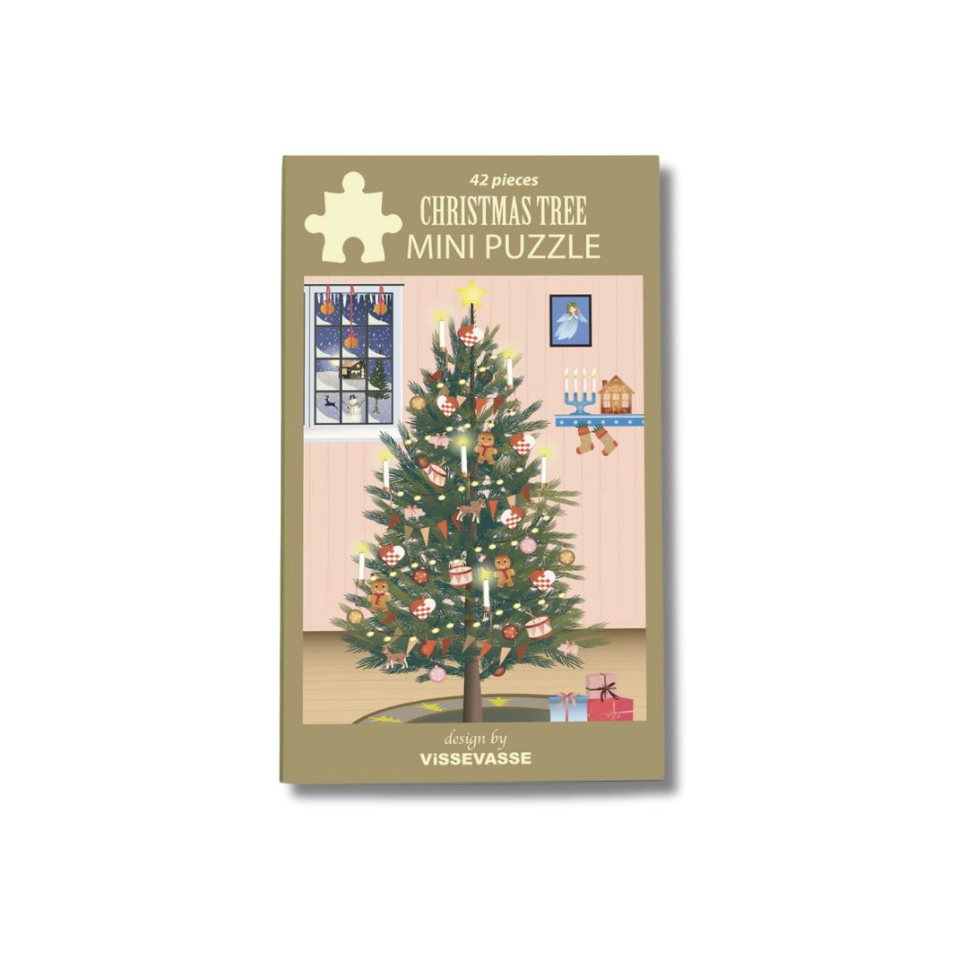 Glowing Christmas Tree – mini puslespil 42 brikker puzzle Vissevasse