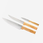 Opinel Parallèle Olive Trio Set knivsæt oliventræ