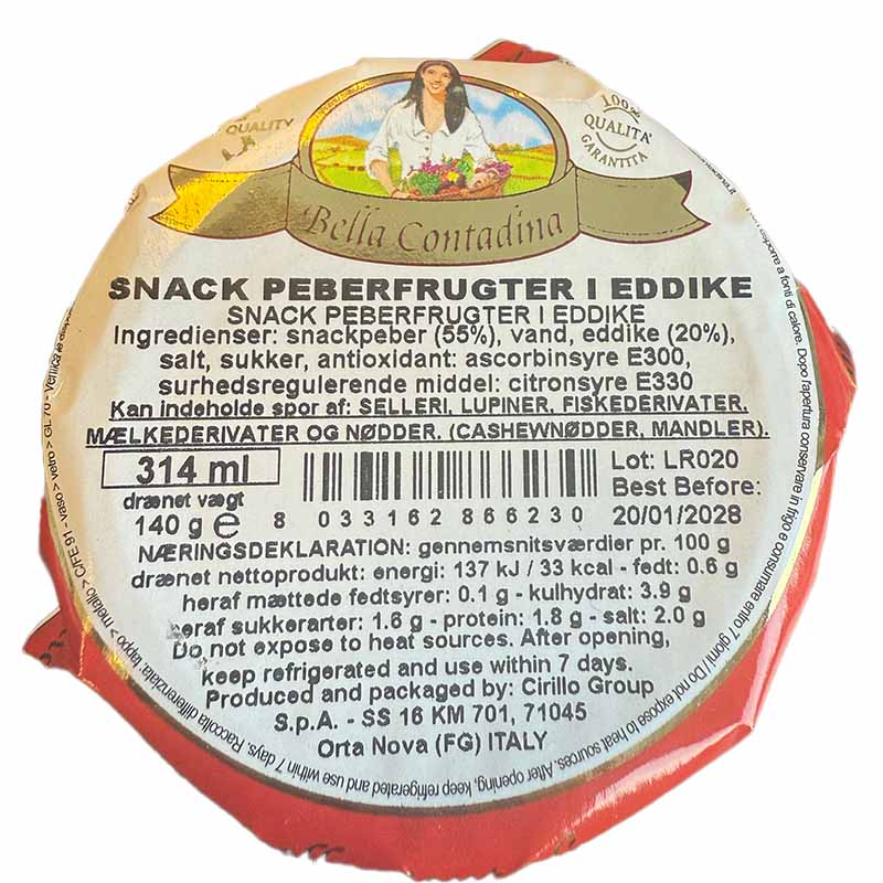 Bella Contadina - Snack peberfrugter i eddike