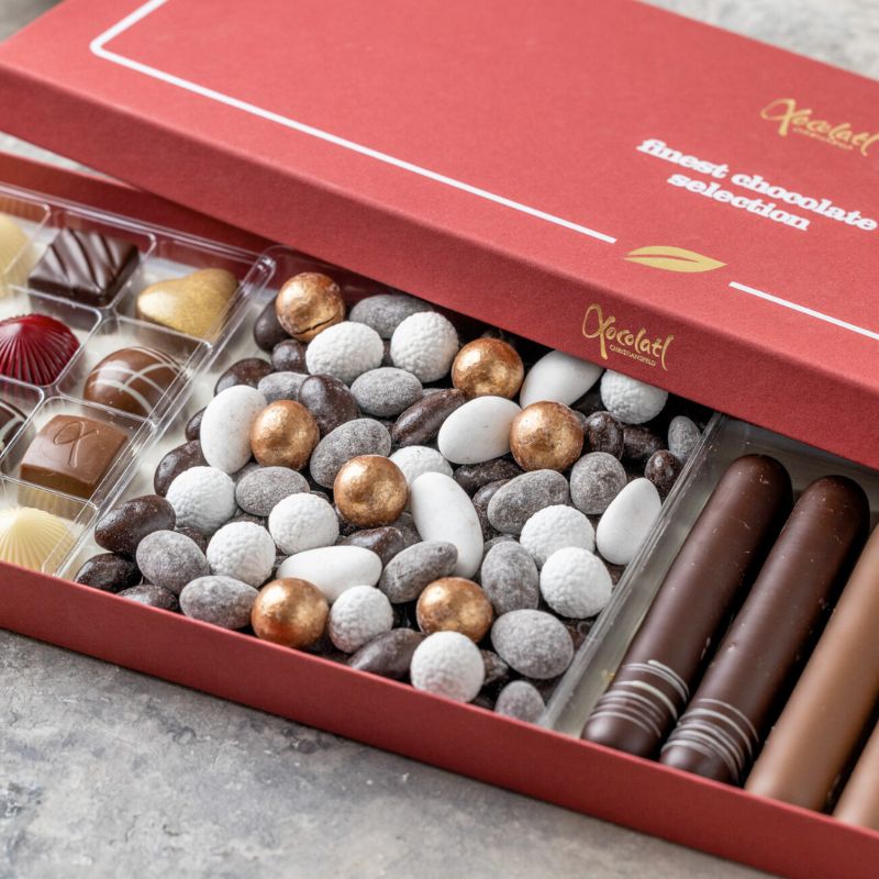 Xocolatl merry cherry marcipan marzipan gaveæske chokolade 