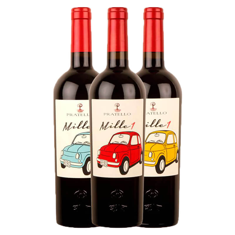 Mille 1 gavekasse rødvin træ