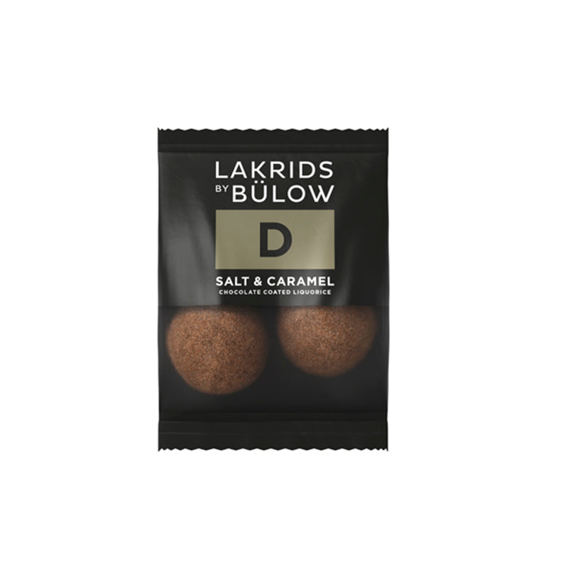 Se Bülow Lakrids - D salt & karamel flowpacks 250 stk. hos Kun Det Bedste