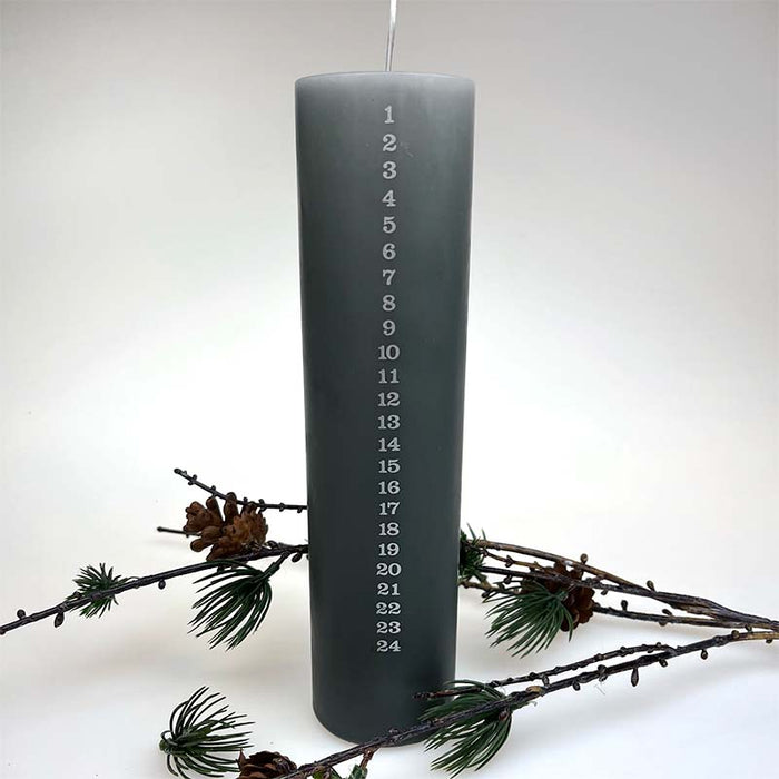 diederich grå kalenderlys sølv tal 6 cm 