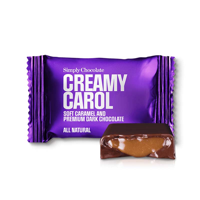 Se Simply Chocolate - Mini Creamy Carol Flowpack hos Kun Det Bedste