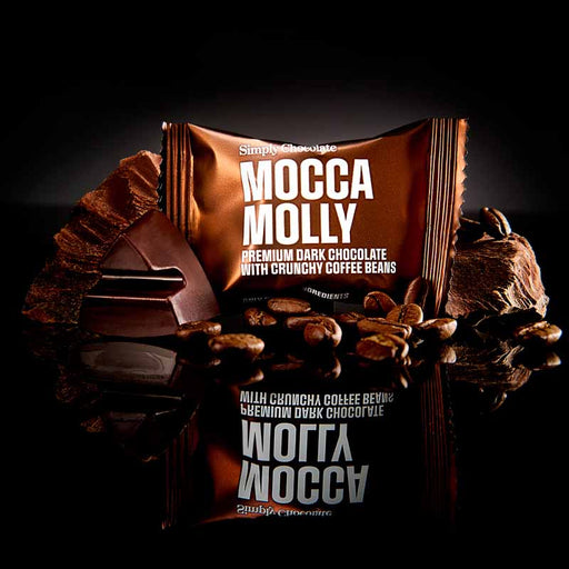 simply chocolate mocca molly mørk chokolade kaffe individuelt indpakket